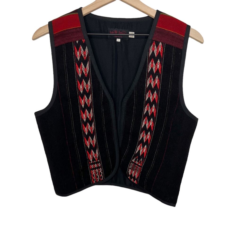 EARTH TONES SANTA FE VINTAGE Handmade M Bolivian Wool Embroidered Vest Western
